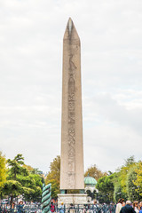 Istambul, Turkey - October, 2019: Obelisk of Theodosius in Istanbul, Turkey. Travel destination.