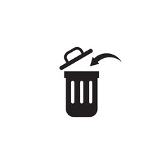 Trash bin icon logo design vector illustration template