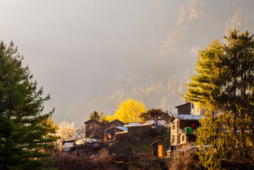 Picture of tibetan village in Himalaya mountains