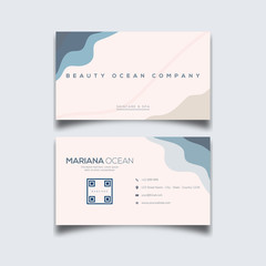 Beauty Simple blue ocean Minimalist Template vector 