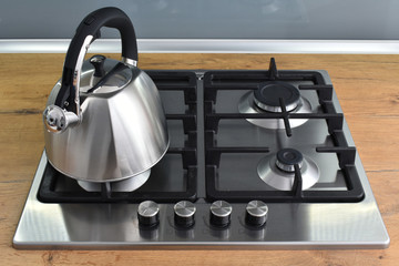 Kettle on a gas stove