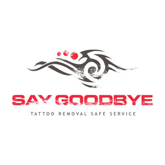 Fototapeta na wymiar Say Goodbye - Tattoo remover service Logo Template.