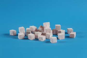 turkish delight on blue background