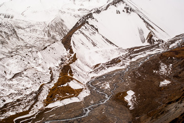 Mountain landscape with george and mountain river.