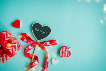 Valentines Day background. Heart with tag