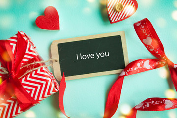 Valentines Day background. Heart with tag