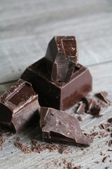 pieces of chocolate on white background