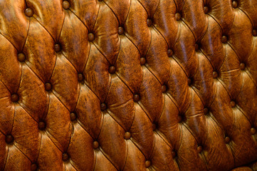 Vintage brown leather sofa background	