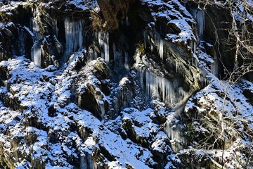 Snow and water in Winter. Austrian Alps