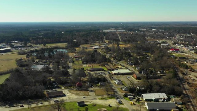 Aerial panorama Smithfield North Carolina USA
