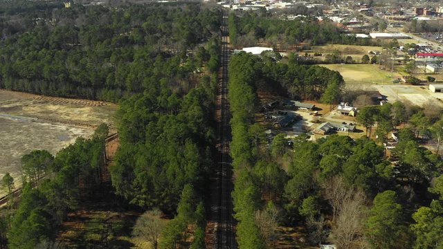 Railroad through Smithfield North Carolina 4k