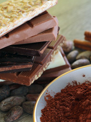pieces of chocolate on a plate