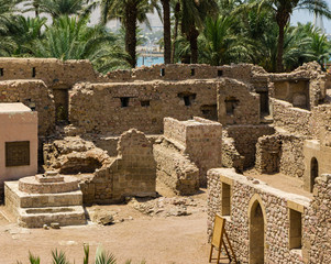 Aqaba, Jordan - May 18, 2011: Vintage photo from archive. Ancient castle. Antique walls of Aqaba...
