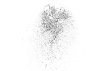 Black Grainy Texture Isolated On White Background. Dust Overlay. Dark Noise Granules. Digitally Generated Image. Vector Design Elements, Illustration, Eps 10.