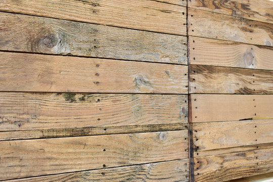 old wooden plank pallet for recycling timber wood industry