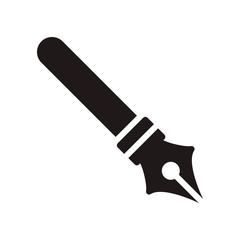 Fountain pen icon in trendy glyph style design. Vector graphic illustration. Pen icon for website design, logo, and ui. EPS 10.