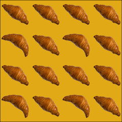 flat lay of croissants pattern