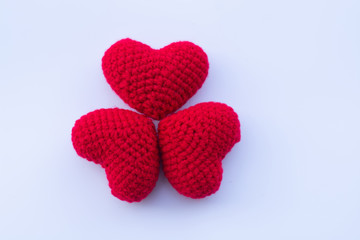 Fototapeta premium Beautiful red heart on a natural bokeh background. Valentine's Day .