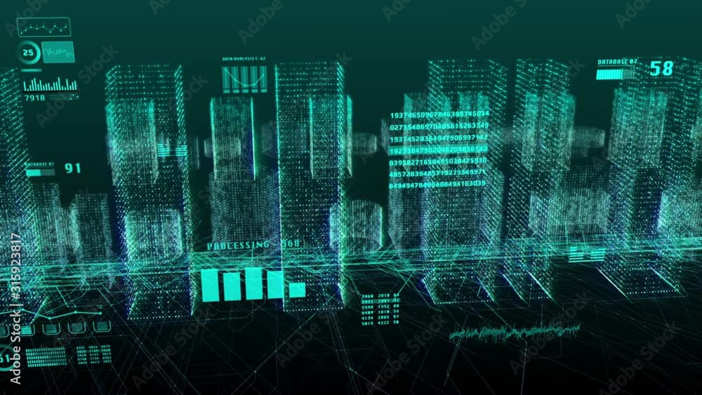 Poster Futuristic graphic use interface head up display with virtual holographic motion elements for background screen display