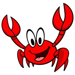 Cute Crab - A cartoon illustration of a Cute Crab.