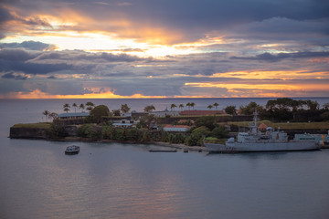 Fort de France, Martinique, FWI - Sunset on Saint-Louis Fort