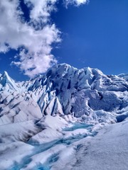 Blue glacier and blue sky