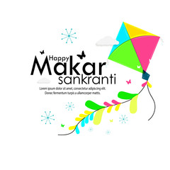 Fototapeta na wymiar illustration of Happy Makar Sankranti festival of India
