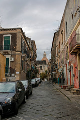 picturesque narrow street in Catania, Sicily, Italy