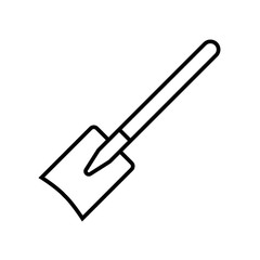 Shovel line icon, build repair elements. Construction tool, a linear pattern on a white background