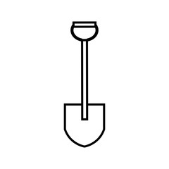 Shovel line icon, build repair elements. Construction tool, a linear pattern on a white background