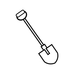 Shovel line icon, build repair elements. Construction tool, a linear pattern on a white background