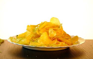 potato chips on a plate