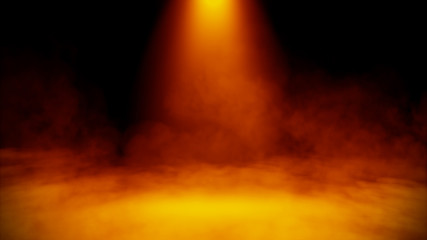 Fototapeta na wymiar Divine light through a dark fog. The rays beam light on the floor. Spotlight on isolated background. Stock illustration.