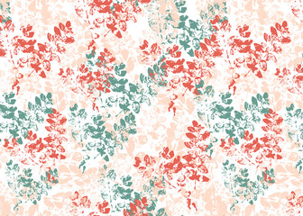 Leaves stamp background. Bright floral pattern.