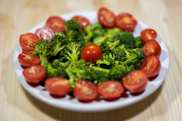 healthy and tasty broccoli and tomato salad