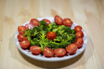 healthy and tasty broccoli and tomato salad
