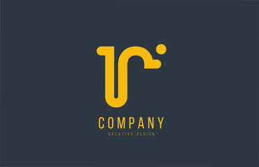 yellow R alphabet letter for company logo or logotype icon design