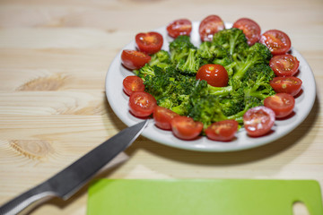 healthy and tasty broccoli and tomato salad