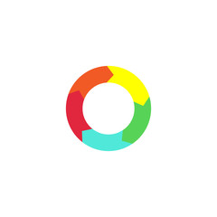 Circle arrow simple colorful vector icon. Circular arrows infographic diagram.