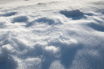 Fototapeta na wymiar Spuren im Schnee