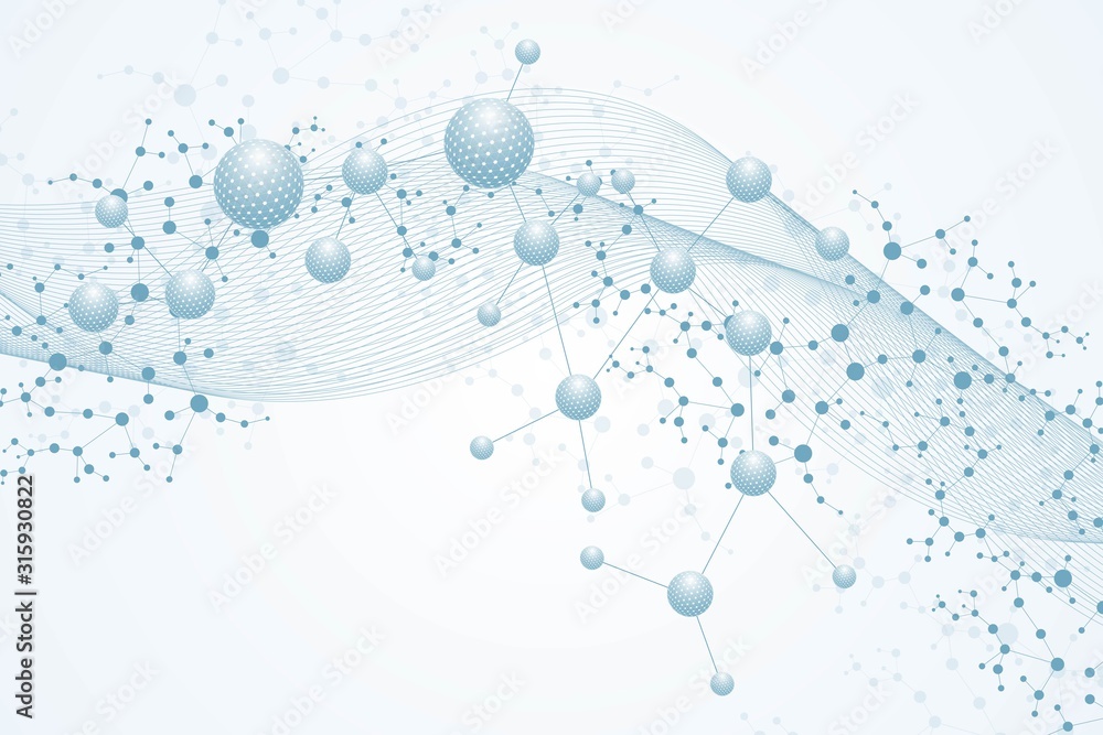 Canvas Prints structure molecule and communication. dna, atom, neurons. scientific concept for your design. connec