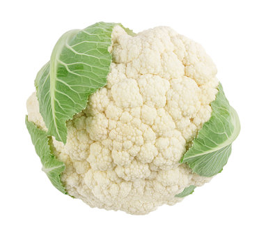 Cauliflower isolated on white background with clipping path