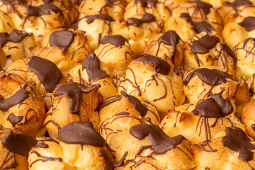 Plate of freshly baked eclairs