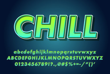 Modern bold text effect with modern 3d design, gradient font complete set alphabet for game title or logo