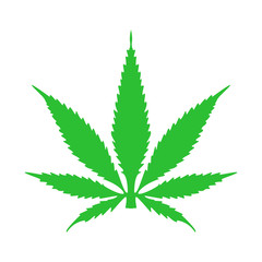 Marijuana leaf, cannabis icon vector on white background