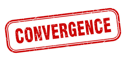 convergence stamp. convergence square grunge red sign