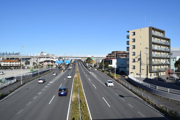 Fototapeta na wymiar National Road 246 at Machida City, Tokyo