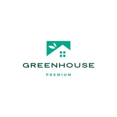 green house leaf roof logo vector icon illustration