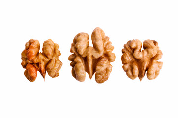 Three peeled walnuts