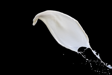 splash of milk on a black background